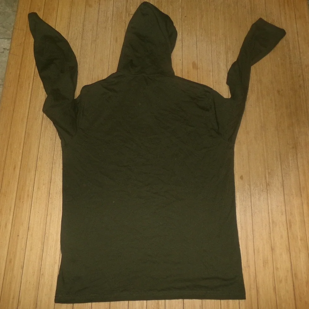 Polo Ralph Lauren Mens SZ MED Hooded T-Shirt Dark DEEP Green Logo